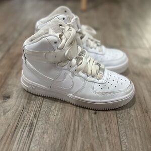 Nike Air Force 1s White High-Top Sneakers Size 4Y